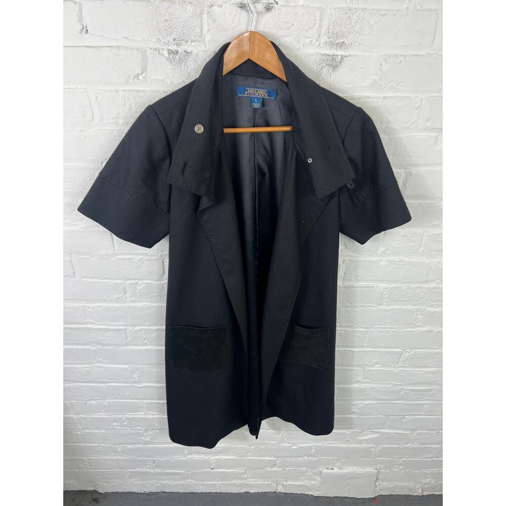 Millard Fillmore Anthropologie Short Sleeve Utility Duster Jacket Black Size L